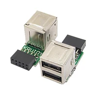9pin motherboard to 2 ports usb 2 0 dual usb a female adapter converter pcb board card extender internal compter connectors