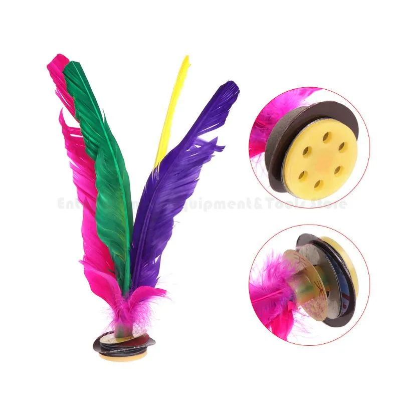 6pcs colorful feathers kick shuttlecock chinese jianzi foot sports outdoor toy game free global shipping