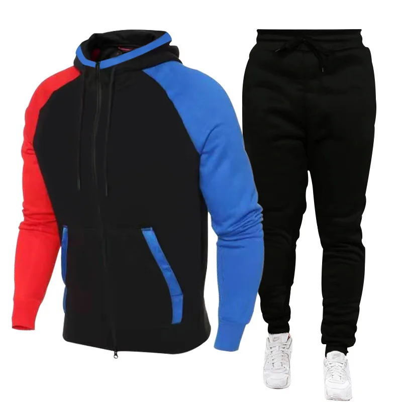 

Men's Tracksuit Autumn Winter Hoodies + Pants 2 Piece Man Sportswear Suits Traning Clothes M-3XL Women's Set Pullover Size