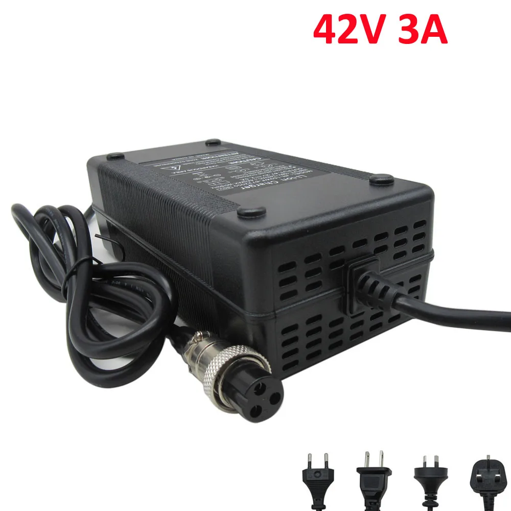 42В 3A зарядное устройство GX16 разъем 42V3A фара для электровелосипеда в батарея е