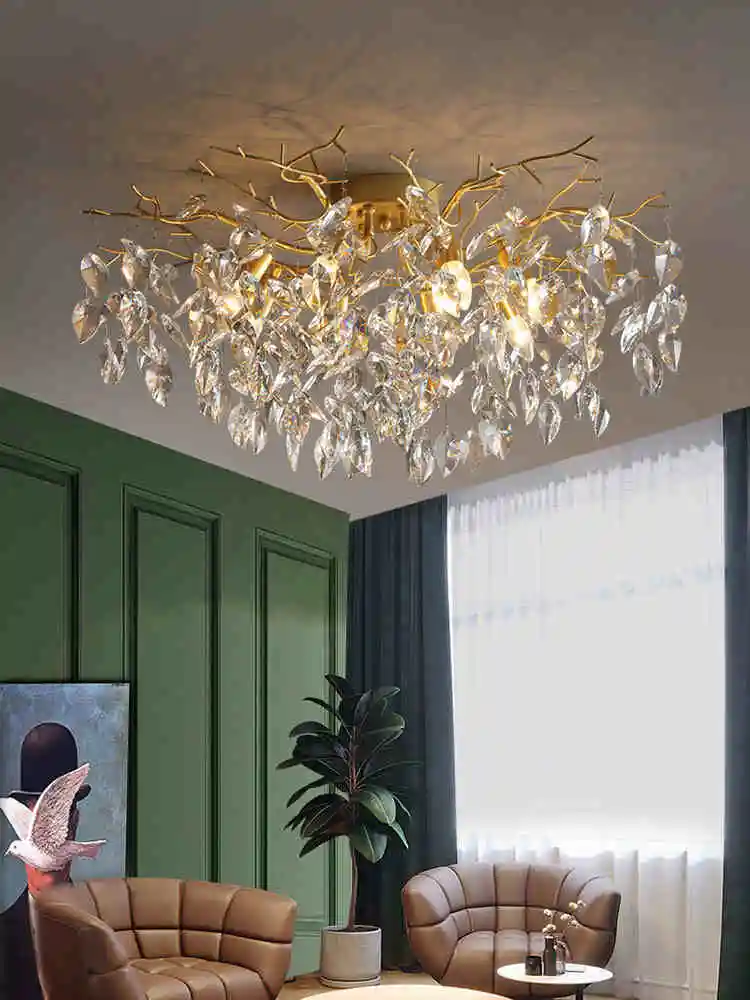 

Атмосферная лампа для гостиной в скандинавском стиле роскошный хрустальный креативный Постмодернистский светильник для спальни, ресторан...