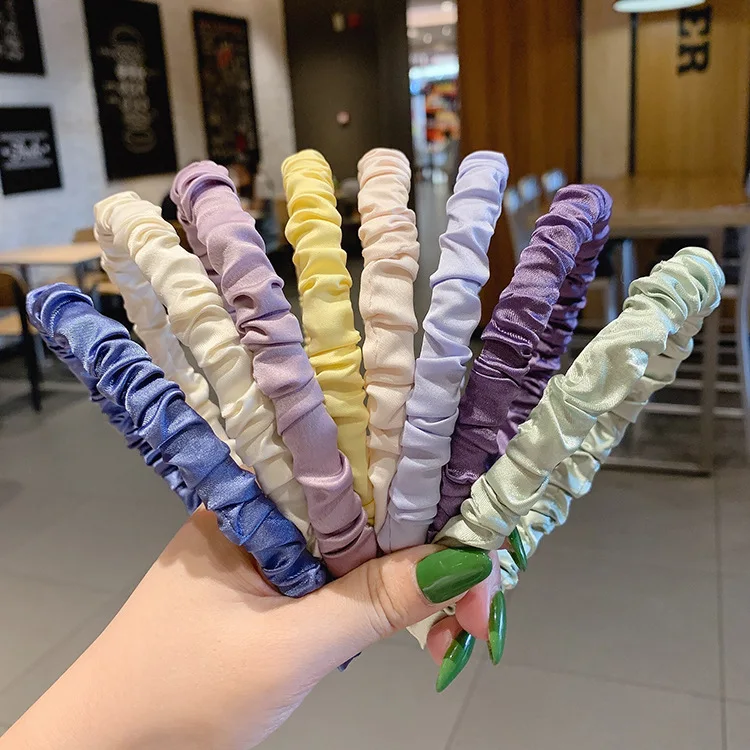 

Satin Drape Hair Hoop Is Sweet Temperament Woman Girl's Head Hairpin Handmade Headband Headpiece Head Hair Accessory