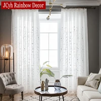embroidered white sheer tulle curtains for living room winows modern voile bedroom curtain kitchen outdoor cortina salon drapes
