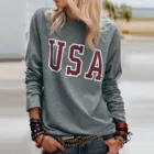 Модный Женский свитшот 40 #, повседневный Свободный пуловер с круглым вырезом и длинными рукавами и надписью, топы в стиле Харадзюку, Женская Толстовка