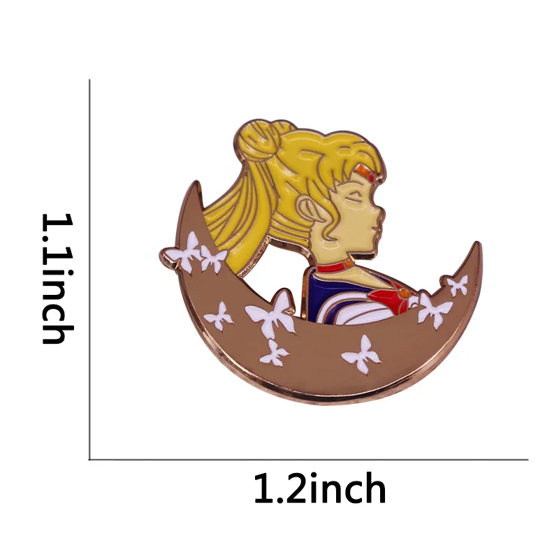 Хорошенький оберег моряк Лунная брошь Луна фильмы значок Усаги эмали штырь