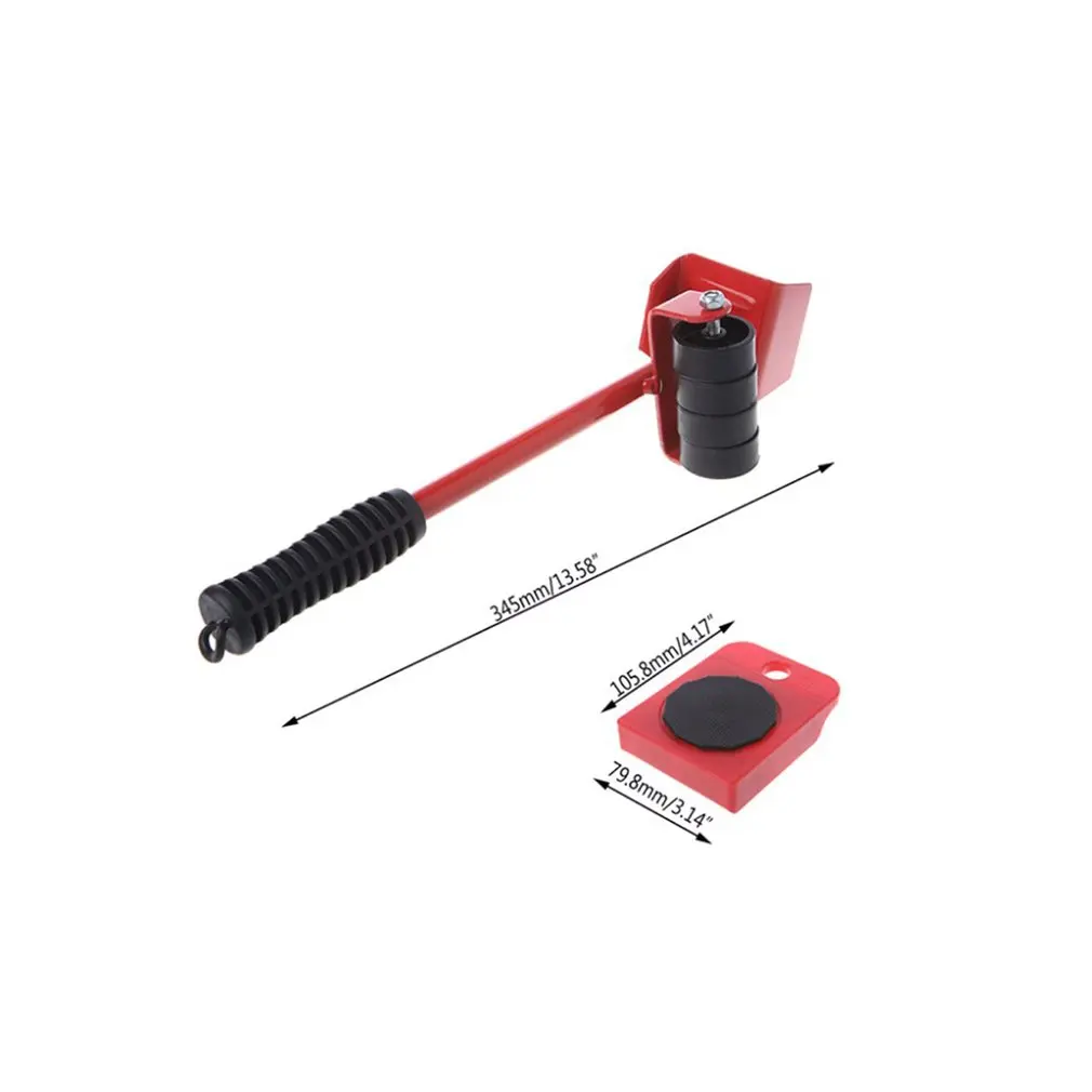 

Furniture Transport Lifter Heavy Stuffs Moving Tool Set Furniture Mover Tool 4 Wheeled Mover Roller+1 Wheel Bar Hand Tools