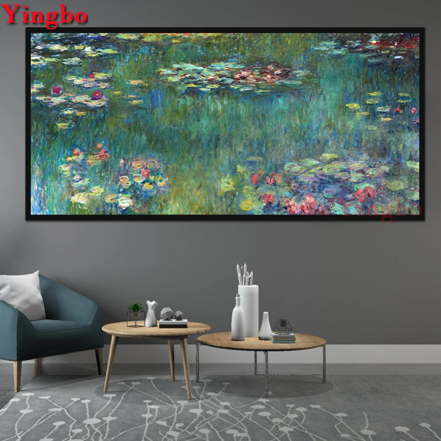 DIY 5D алмазная Картина Клода монета водяные лилии вышивка полностью