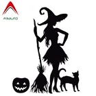 Наклейка на автомобиль, виниловая, 20 х15 см, в виде тыквы, ведьмы, метлы, кошки, волшебного монстра