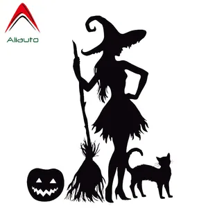 Наклейка на автомобиль, виниловая, 20 х15 см, в виде тыквы, ведьмы, метлы, кошки, волшебного монстра