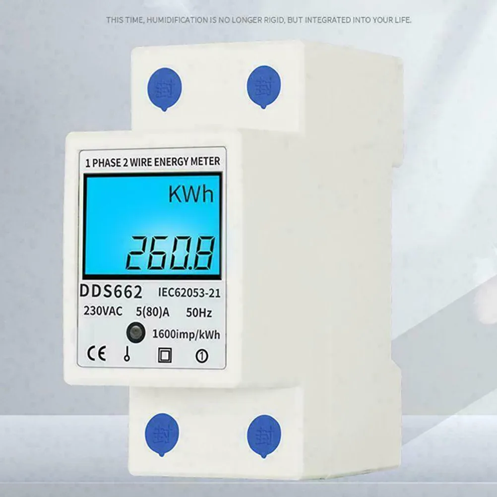 

LCD Digital Power Consumption Meter Backlight Single Phase Reset Zero Energy Meter Watt KWh 220V/230V AC 5(80)A Wattmeter