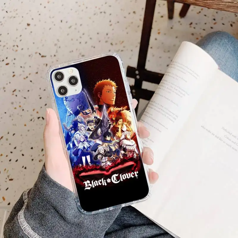 

Japan anime Black Clover Phone Case Transparent soft For iphone 5 5s 5c se 6 6s 7 8 11 12 plus mini x xs xr pro max