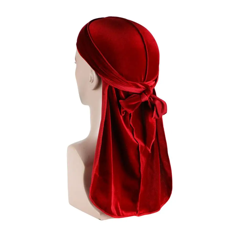 Однотонная бархатная повязка для мужчин и женщин Durag дышащая головная Du rag DR 04