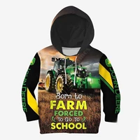 beautiful jd tractor printed hoodies kids pullover sweatshirt tracksuit jacket t shirts boy girl funny animal apparel