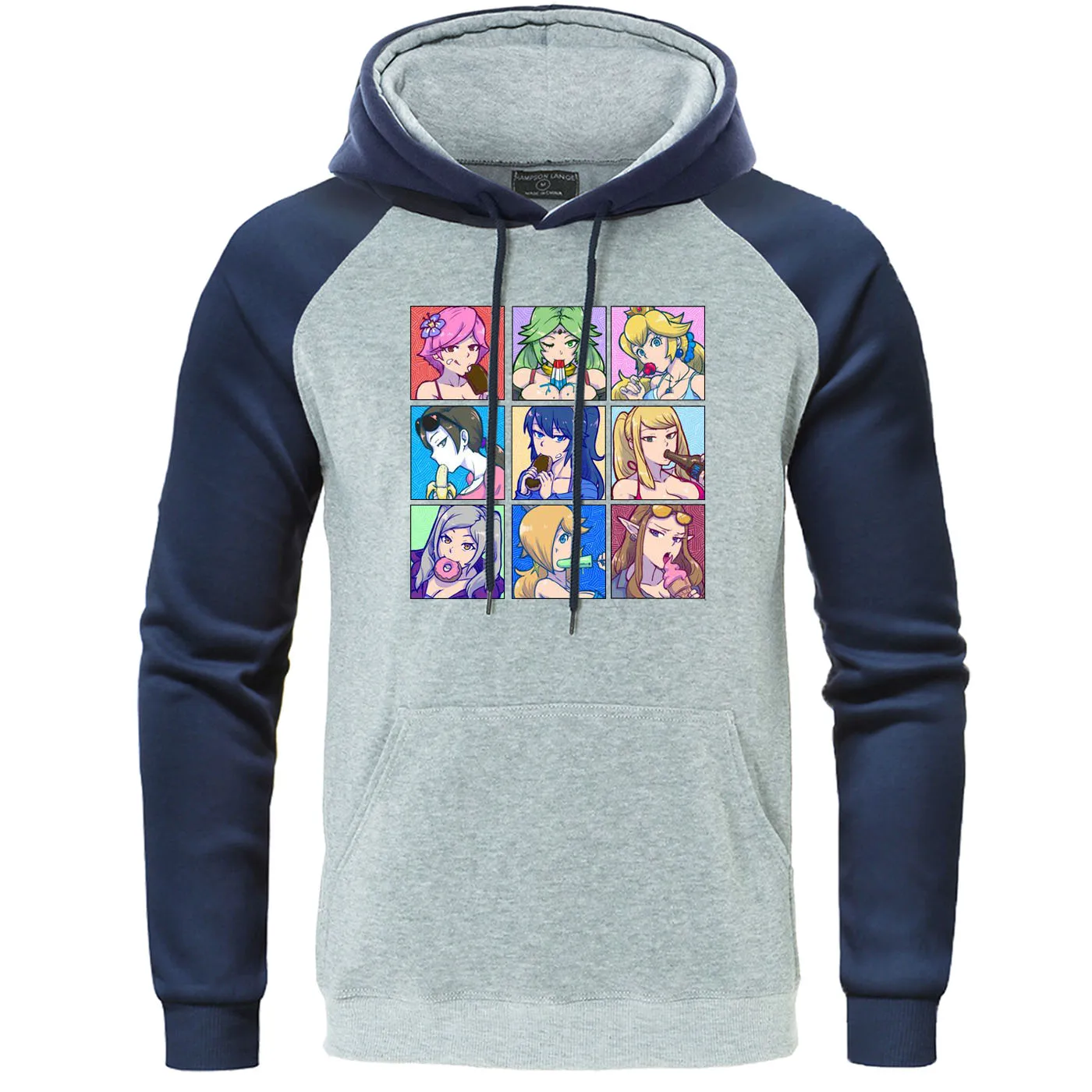 Super Smash Bros Hoodies Mens Hoody Print Raglan Hooded Sweatshirt Men Autumn Winter Fleece Sex Waifu Gir Sportswear Pullover | Мужская