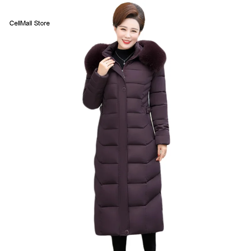 

Down 2020 Coat Female Winter Long Down Jacket For Women Large Size Hooded Fur Collar 3XL 4XL 5XL Plus Size Parka