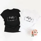 Hubby Wifey Est 2021 футболки для мужа и жены летняя Модная рубашка для медового месяца свадебные футболки предсвадебный подарок