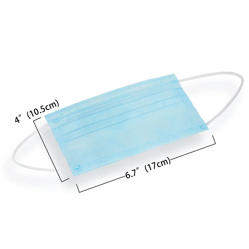 50 шт одноразовые маски 3 слоя ушной петли для лица синие мелтдутые рта