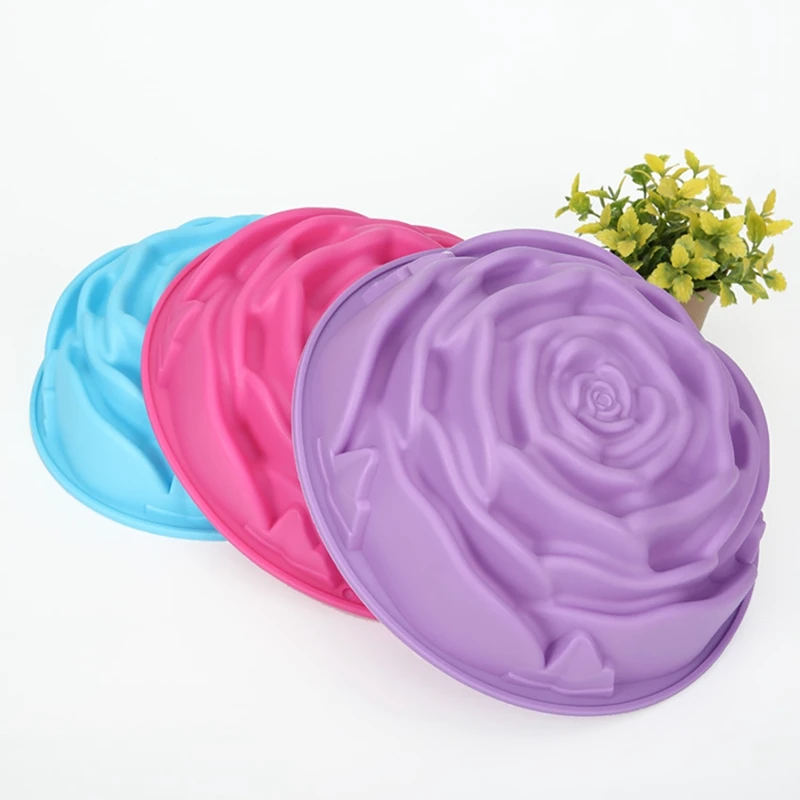 

Rose Silicone Cake Mold Creative Non-stick Large Bread Mold Kitchen Mousse Mold Mousse Dessert Cake Molds Food Grade