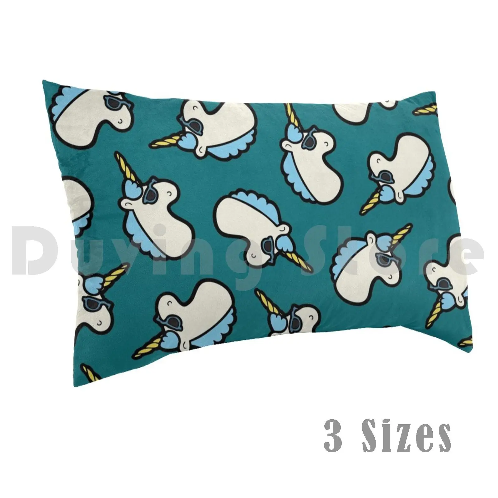 

Unicorns Are Cool Pattern-Blue Pillow Case Printed 50x75 Unicorn Unicorns Cool Sunglasses Sun Summer Magic