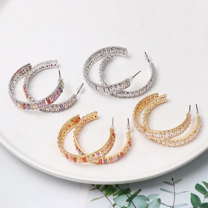 Модные серьги кольца для женщин и девочек уникальные большие круглые с