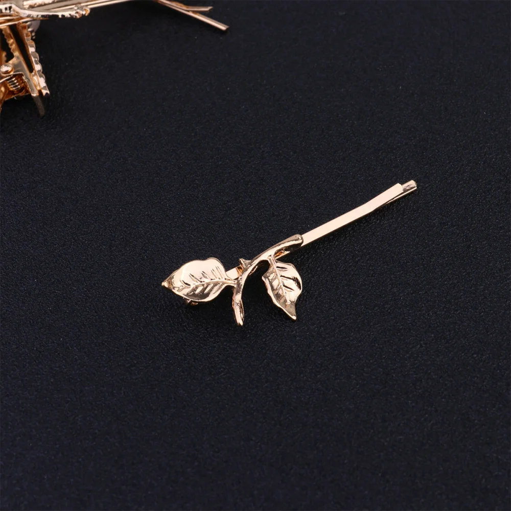 

12PCS Simple Hair Clip Pearl Leaf Hair Pin Alloy Branch Bobby Pin Delicate Hair Ornament for Girl Party