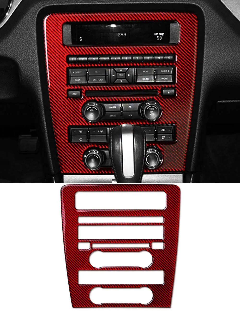 

Carbon Fiber Stickers Car Center Control CD Panel Interior Cover Trim for Ford Mustang 2009 2010 2011 2012 2013 2014 Accessories