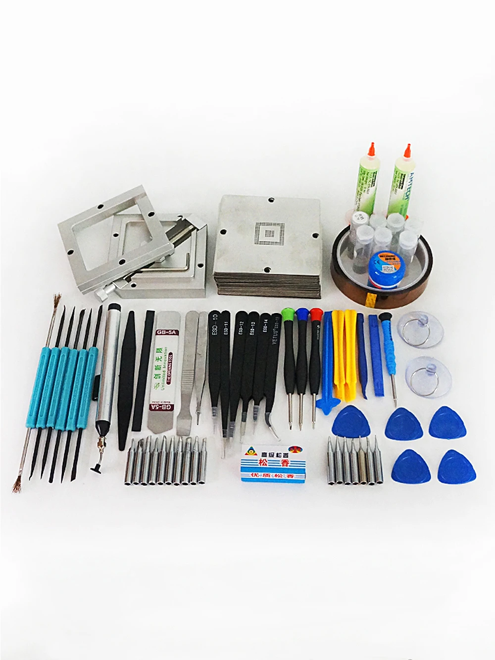 

1Set BGA Reballing Directly Heat Stencils Solder Paste Tin Balls Station Steel Mesh BGA Reball Kit for SMT Rework Repair