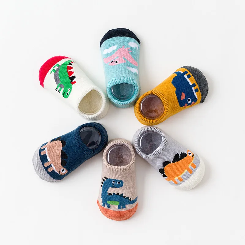 Calcetines 100% algod&oacute;n antideslizantes para beb&eacute;, zapatos c&aacute;lidos de goma para el hogar, para reci&eacute;n nacidos, ni&ntilde;as y ni&ntilde;os-0