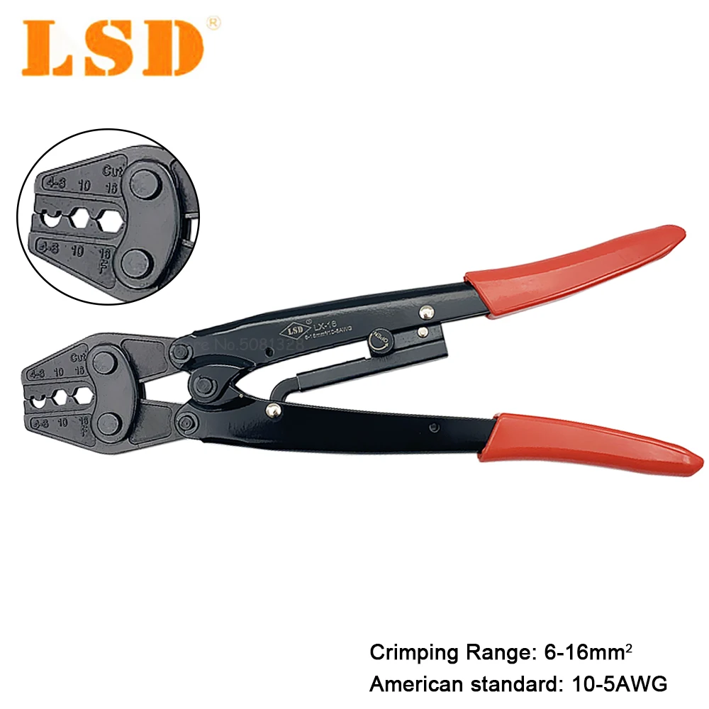 6 16mm2 обжимные плоскогубцы 10 5AWG точечный Тип OT UT RNB SNB неизолированные Клещи Щипцы