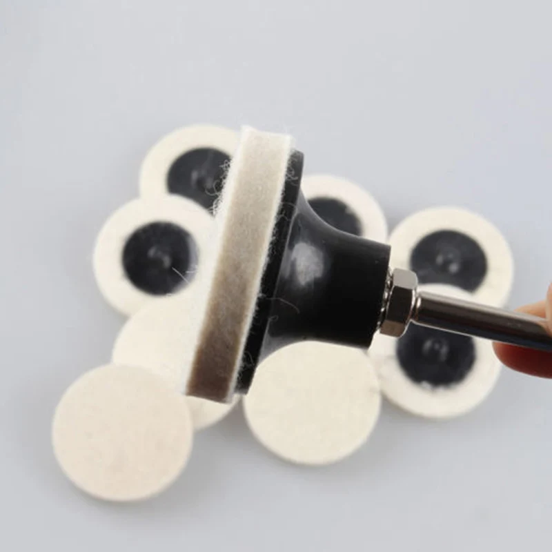 10Pcs 2" 50mm Wool Polishing Grinding Round Wheels Pads Felt Wheel Set Buffing Discs + Holder For Rotary Tools Accessories |