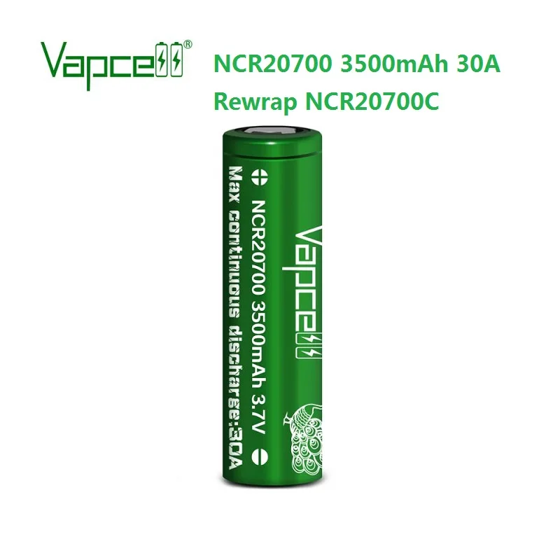 Бесплатная доставка QZ Vapcell NCR 20700 3500mah 30A rewrap лучший ранг No.1 NCR20700C 3 7 V литий ионный