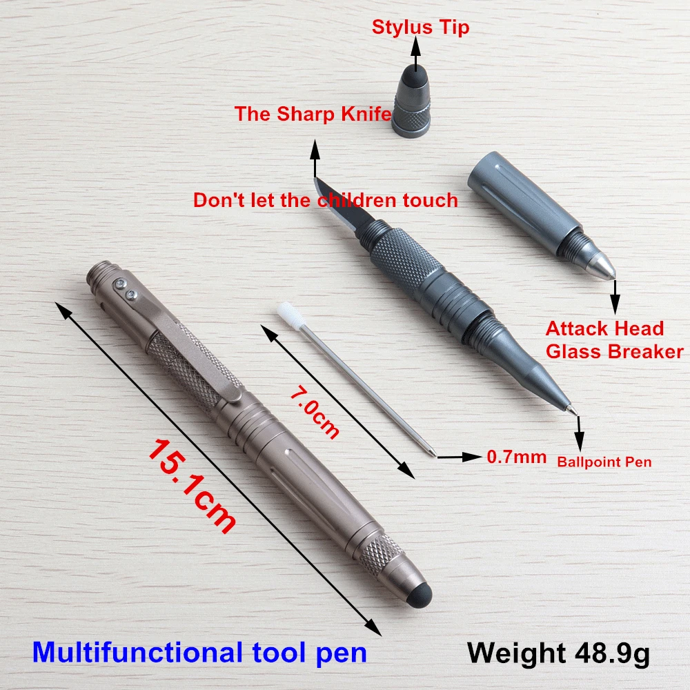 1PCS GENKKY Multi-function Pen Defense Tactical Metal Touch Ballpoint Pens For School Office supplies Survive Broken Windows | Письменные