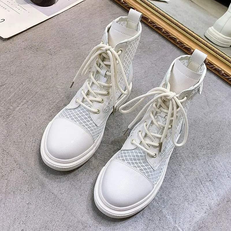 

Internet Hot Martens Boots Women's Summer Thin Breathable Slimming 2021 new Mesh Women Hollow-out Mesh Boots