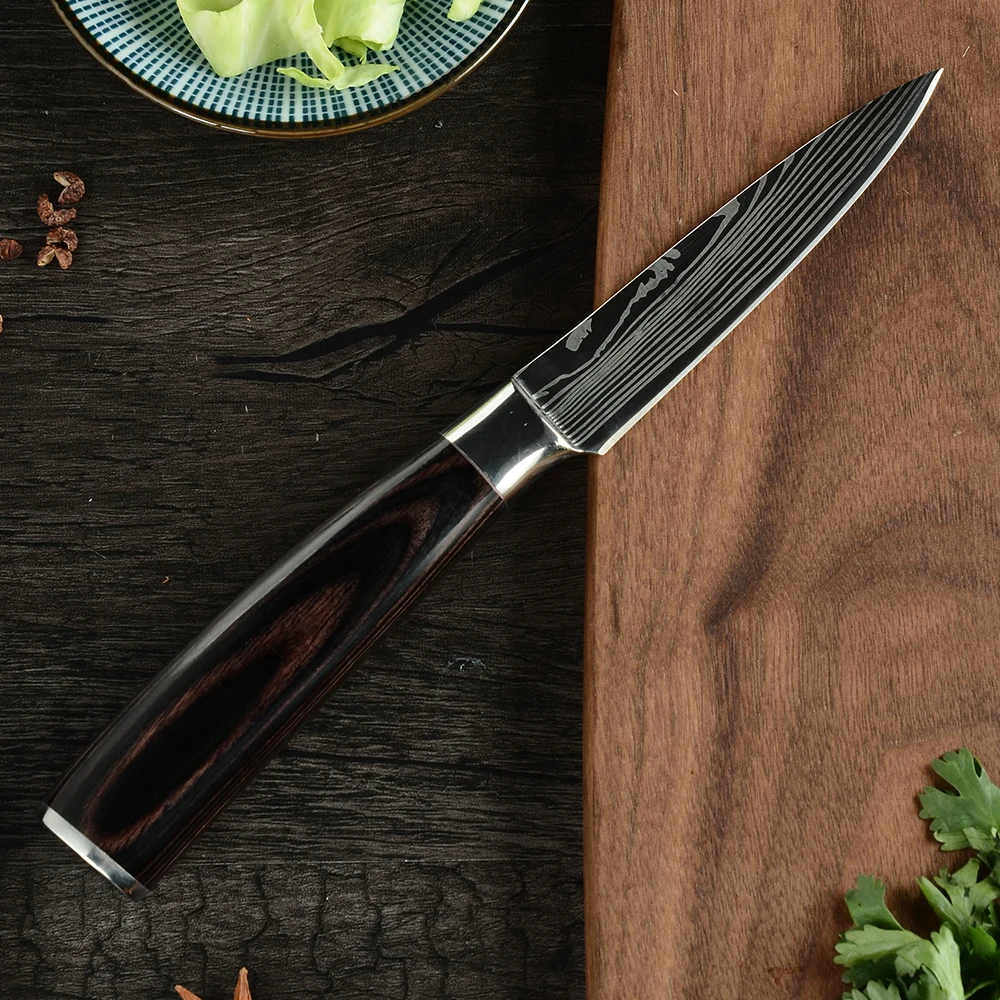 Фруктовый нож Zemen 3 5 дюйма резные кухонные ножи бритва острый Высокоуглеродистый