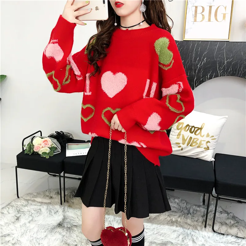 

Fashion Pullovers Sweater Women 2020 Fall Soft Cotton Loose Knitted Hot Tide O-Neck Thick Winter Korean Casual Simple Chic Tops