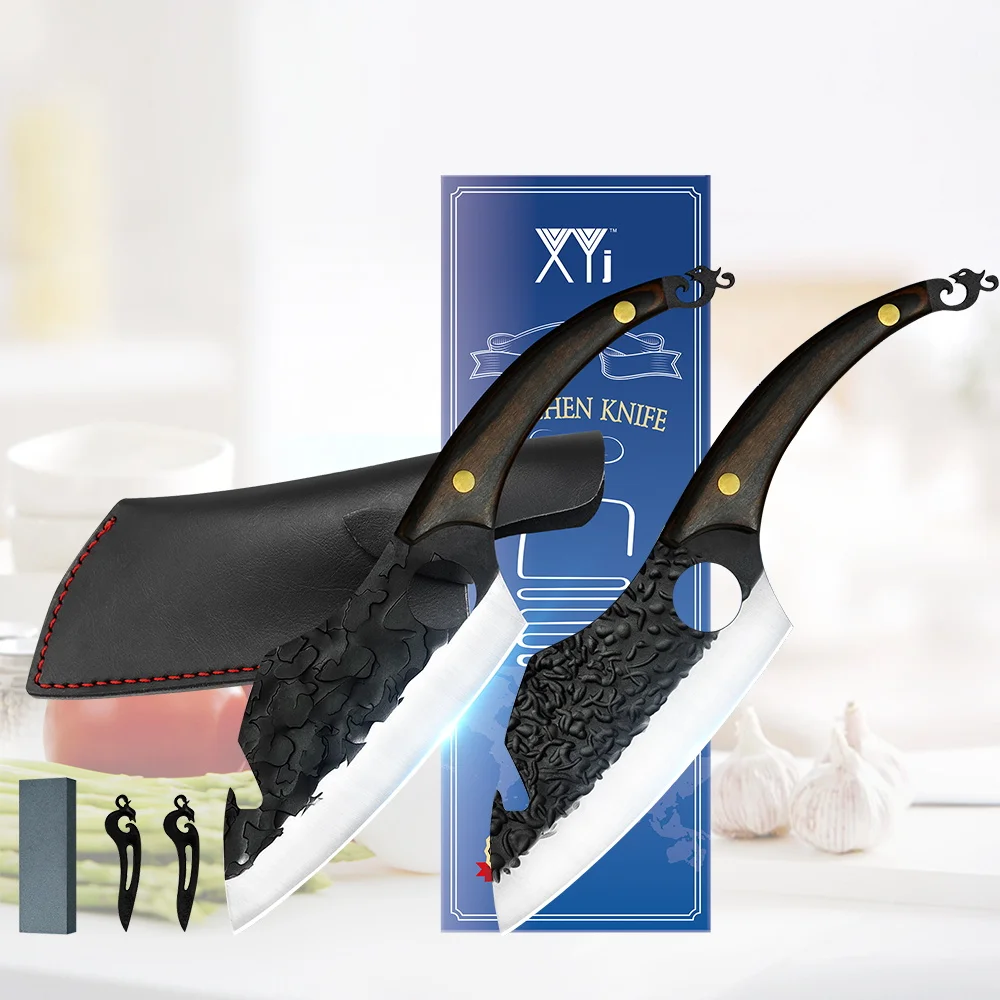 

Набор Высокоуглеродистых кухонных ножей шеф-повара, точильный камень с кожаным чехлом и лезвием из нержавеющей стали, инструменты для наре...