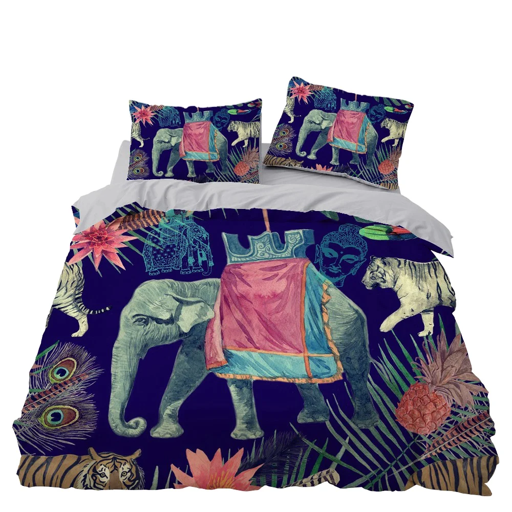 Индийские богемные Слоны постельные принадлежности декор для спальни голубое