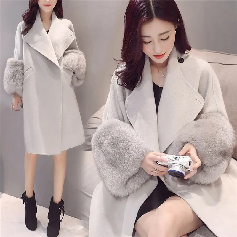 2019 женское пальто с длинным рукавом женские зимние куртки шерстяное отворотом