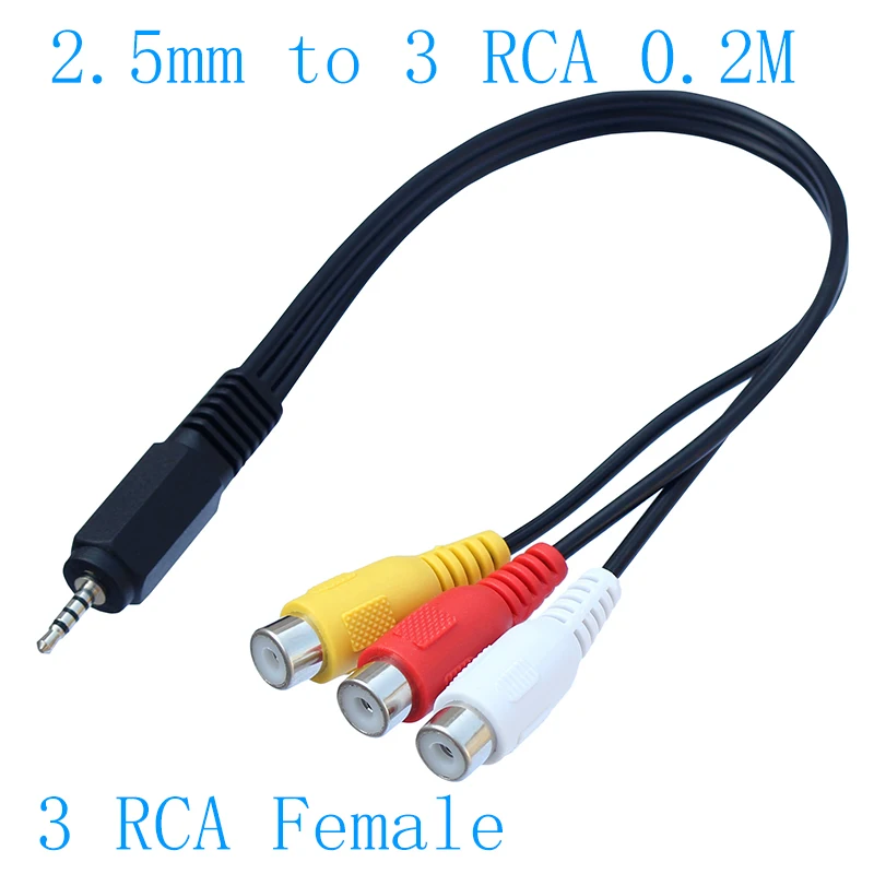 2.5mm Jack to 3 x RCA Phono Lead Audio / Video AV Cable 2.5mm to AV Video Cable For Net Media Player 1.5m images - 6