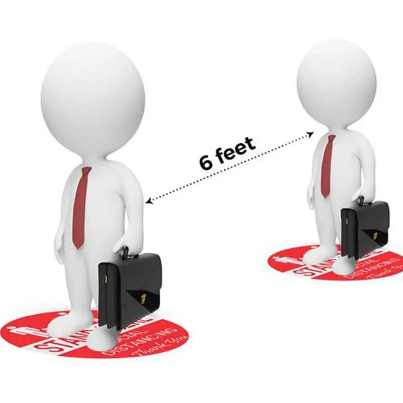 

Wait Here Stand Here Keep 6ft in Between Distance Marker Floor Decal for Social