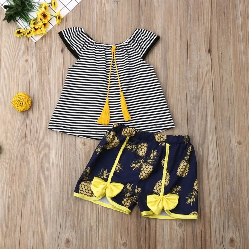2019 одежда для маленьких девочек футболка в полоску с коротким рукавом топы +