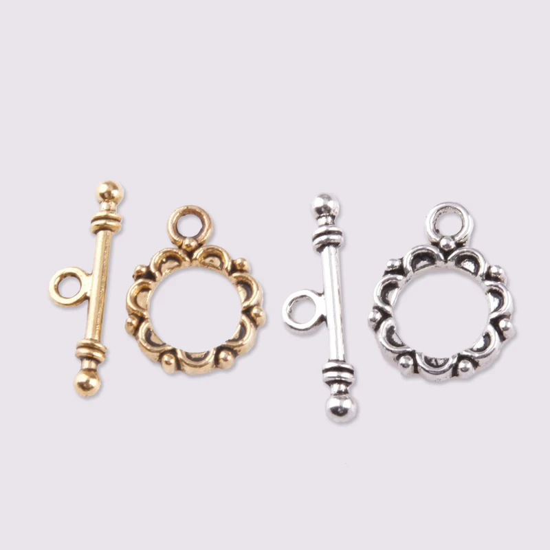 30 комплектов тибетских серебряных кружевных круглых зажимов для изготовления ювелирных изделий античные