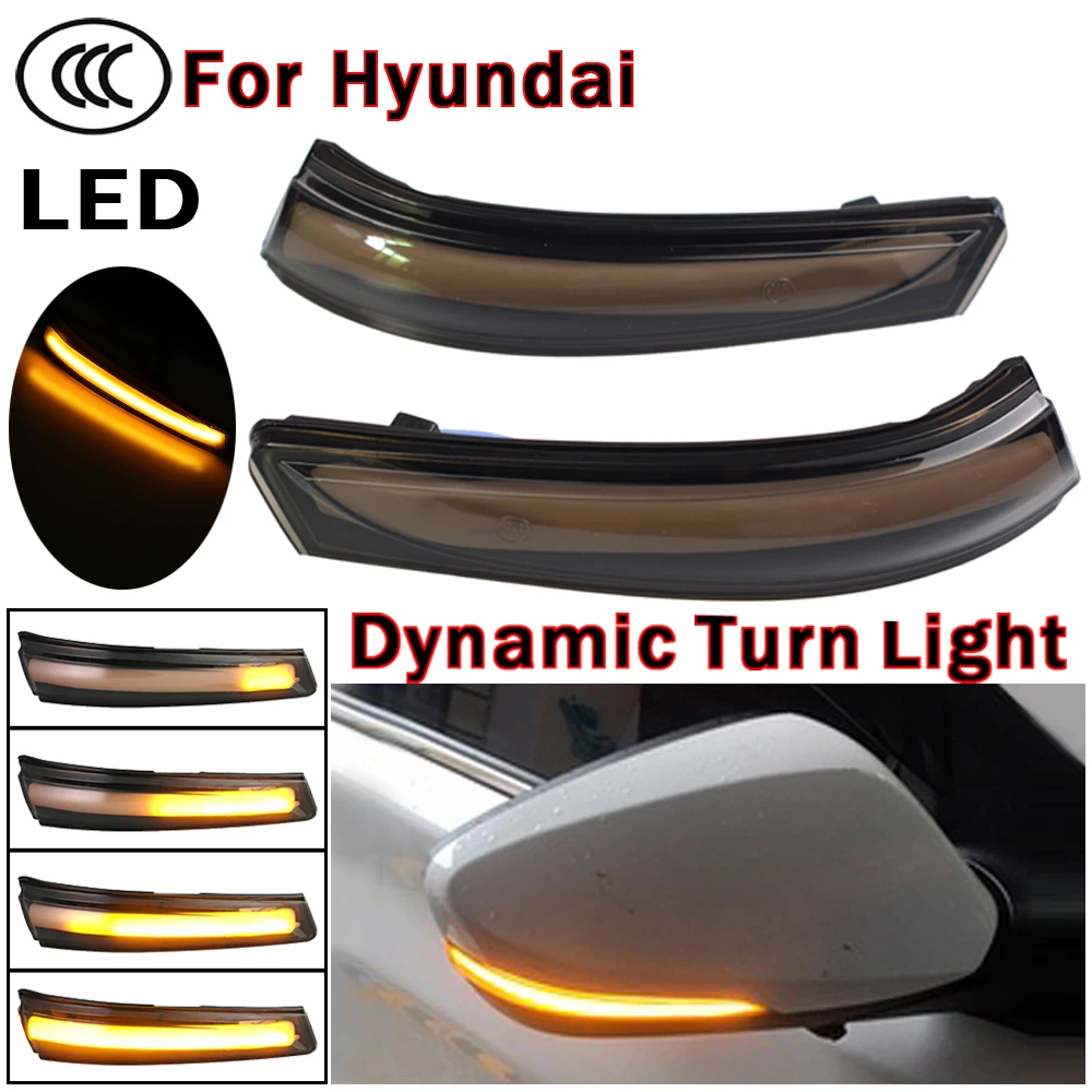 

2pcs For Hyundai Elantra Avante MK5 MD UD Veloster i30 Dynamic Turn Signal Light LED Side Rearview Mirror Sequential Indicator