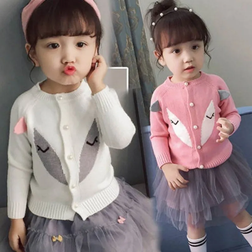 Кардиган для маленьких девочек свитер вязаный кардиган Осенний Детский с
