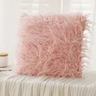 Односторонний декоративный чехол из искусственного меха, прямоугольная наволочка из чистого белогосерого меха, для домашнего декора дивана