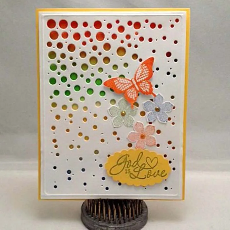 Штампы для скрапбукинга пустотелая рамка в горошек фон резки металла трафарет