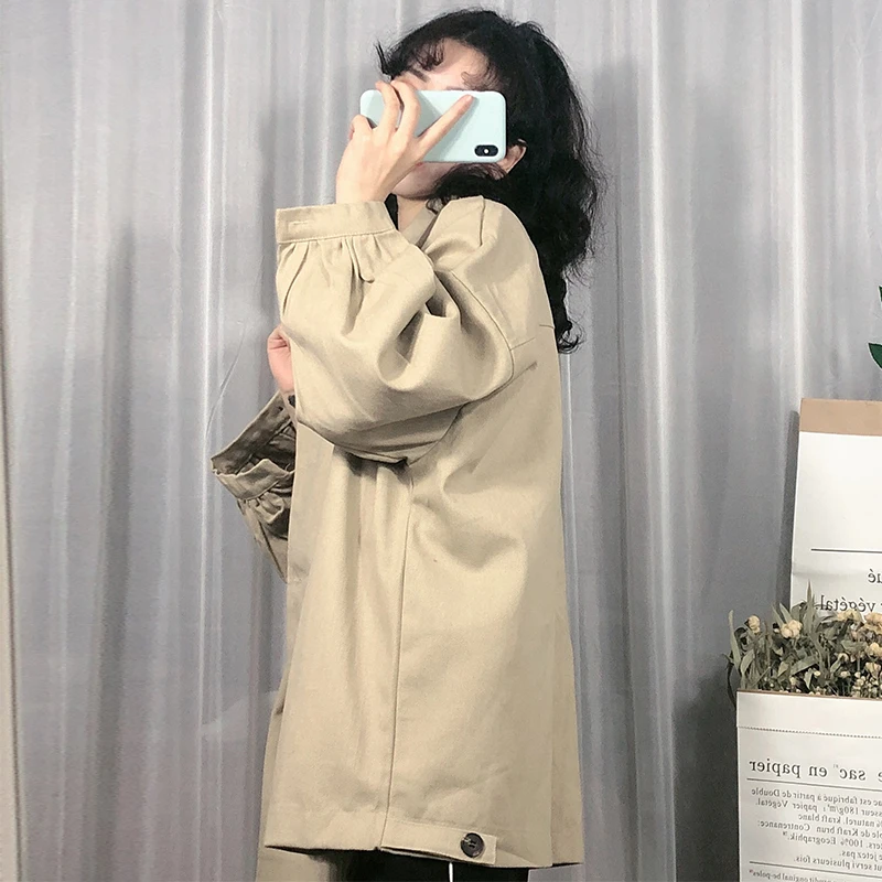 

Jackets Women Solid Single Breasted Pockets All-match Korean Style Streetwear Ulzzang Harajuku Simple Womens Clothing Chic Soft