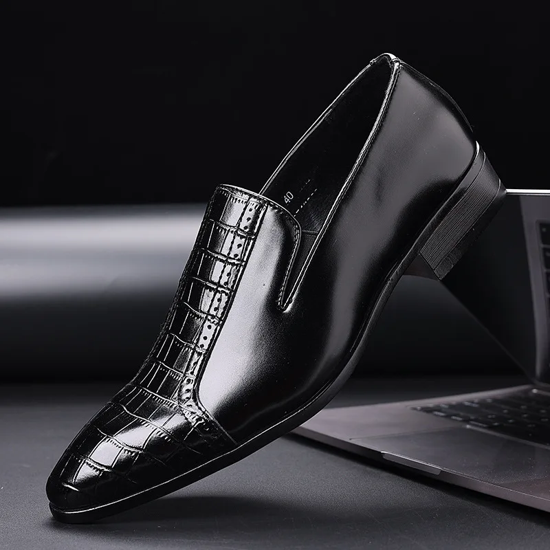 

Men's formal leather shoes trendy business leather shoes men Korean version of the British pointed toe caps men's leather shoes