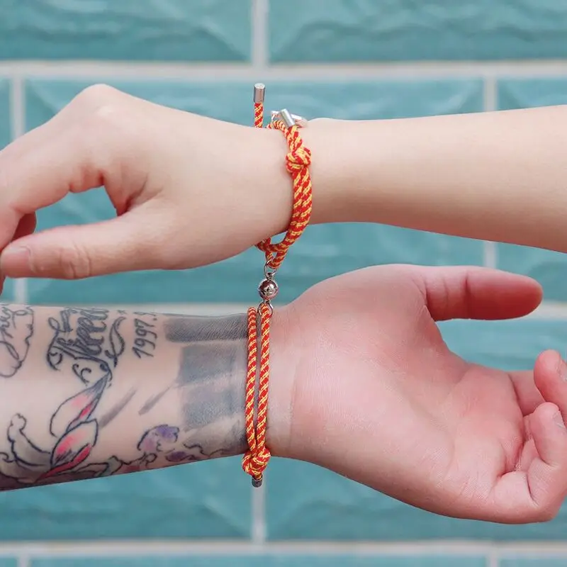 Магнитные Парные браслеты с замком для ключей влюбленных регулируемые дружбы