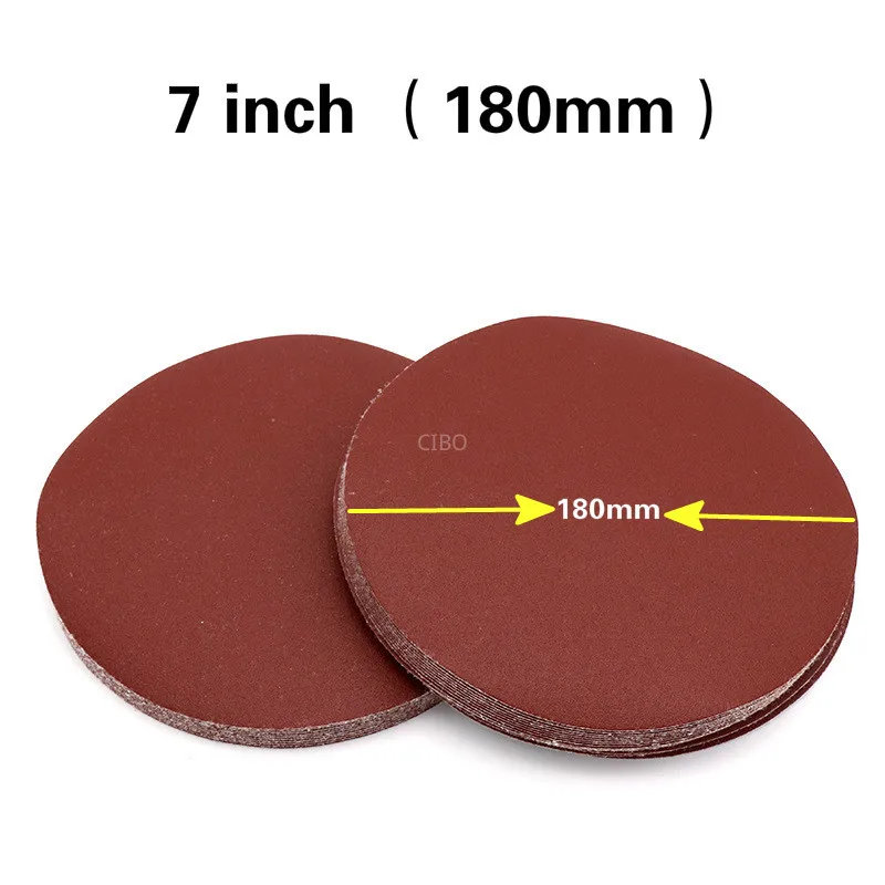 100pcs CIBO 180mm 7 Inch Round Sandpaper Disk Sand Sheets Grit 60-Grit 2000 Hook and Loop Sanding Disc Polish Free Shipping | Инструменты